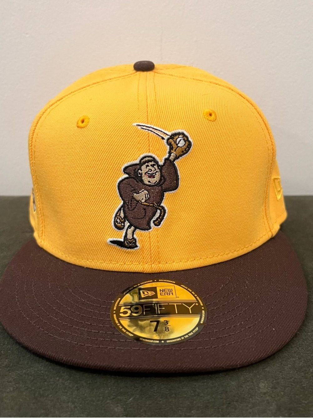 New Era 59FIFTY San Diego Padres Yellow & Brown Fitted Cap - Size 7 3/8